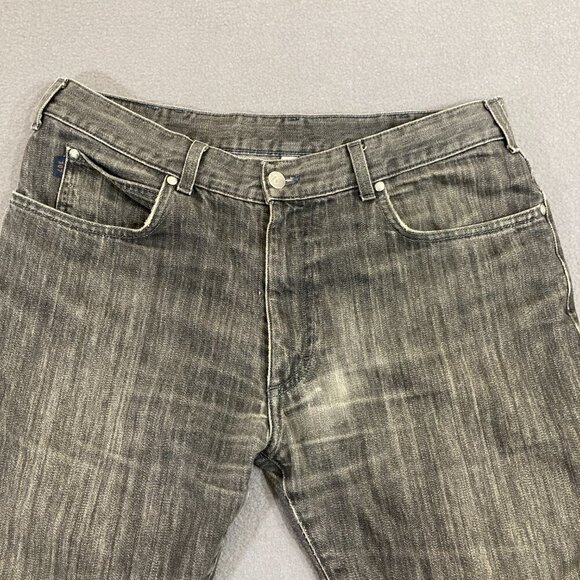 Zegna Sport Jeans Men’s 34x32 Distressed Gray Cotton Straight Denim Zip Fly READ - Picture 2 of 11